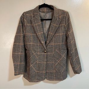 $30 SheIn Womens White Houndstooth  Jacket Blazer Size S Button Never Worn